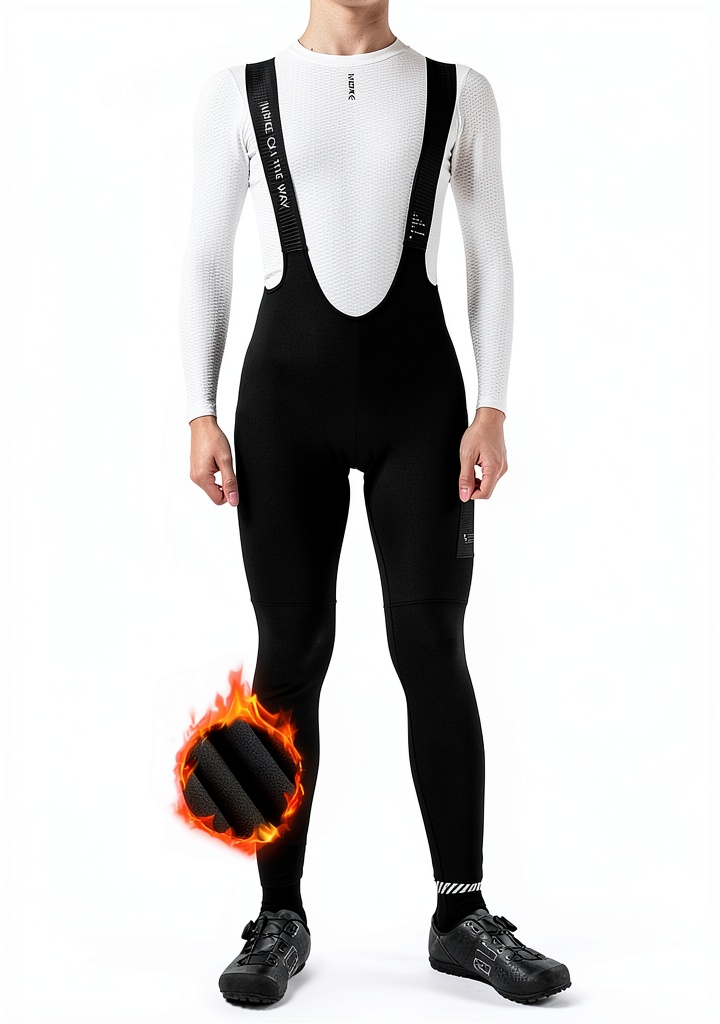 INBIKE mens cycling bib pants with high-density sponge and fleece lined fabric