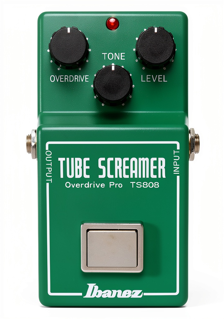 TS808 Green Guitar Distortion Effects Pedal front view