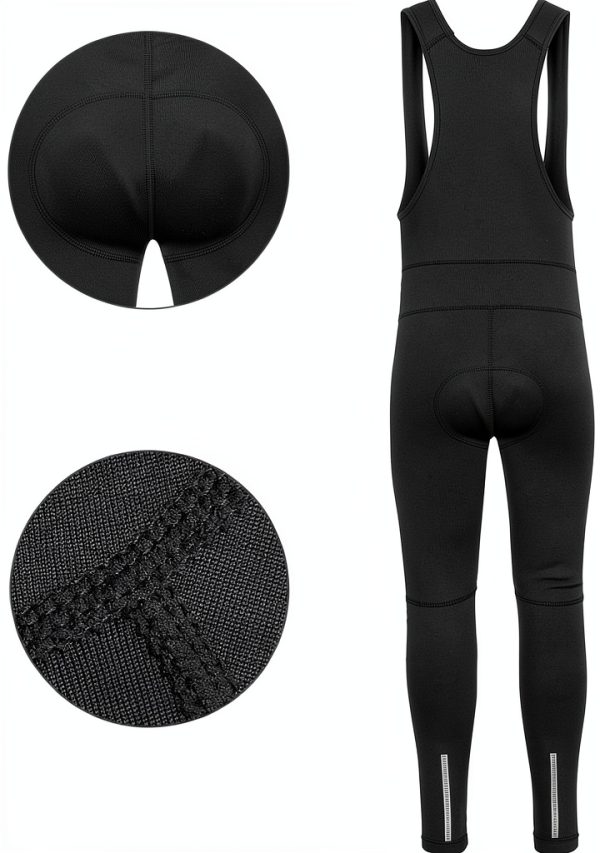Men's Cycling Bib Pants Thermal Fleece Fabric-2