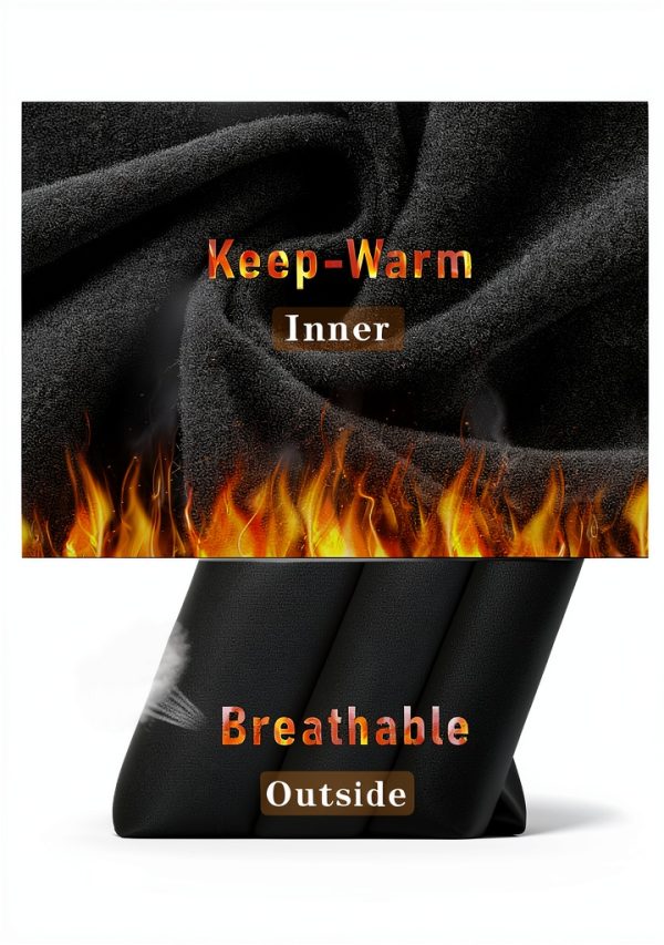 Men's Cycling Fleece Pants Black Large-2