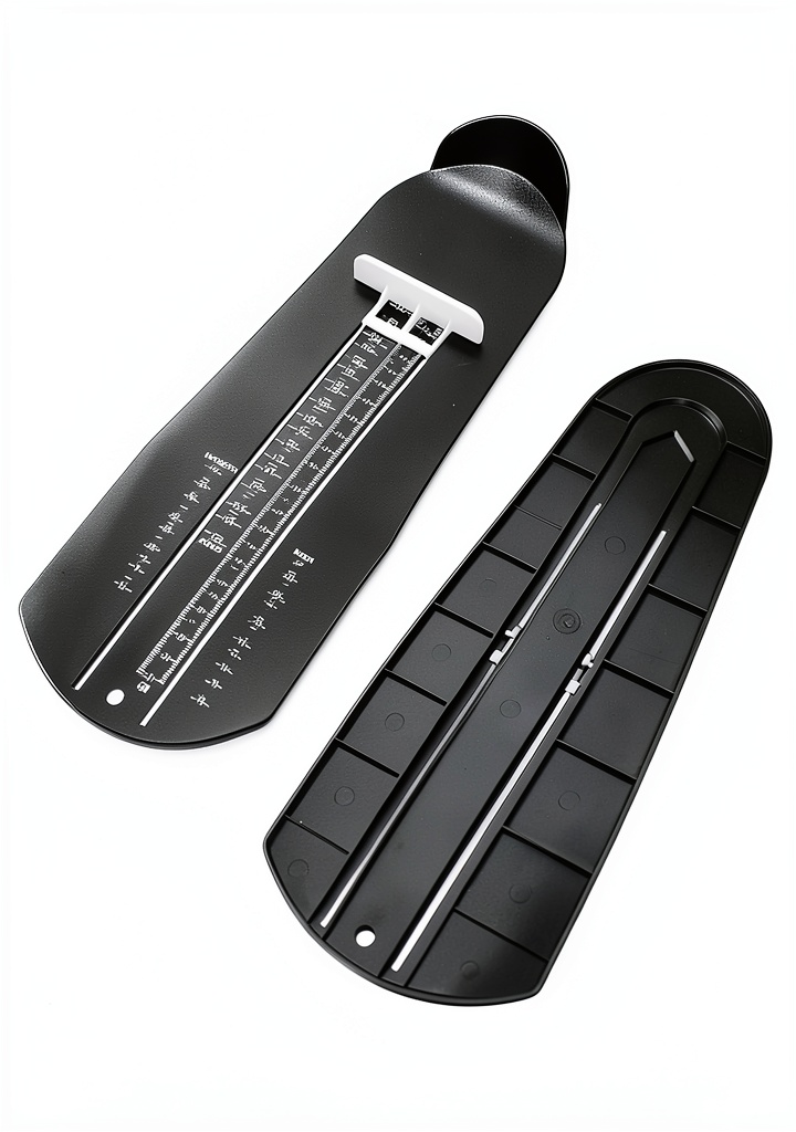 Person measuring foot with Ylapagne device in a shoe store