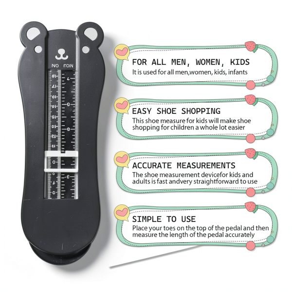 DJRDym Foot Measuring Device Black Adult Shoe Size Tool Model DD330001-6